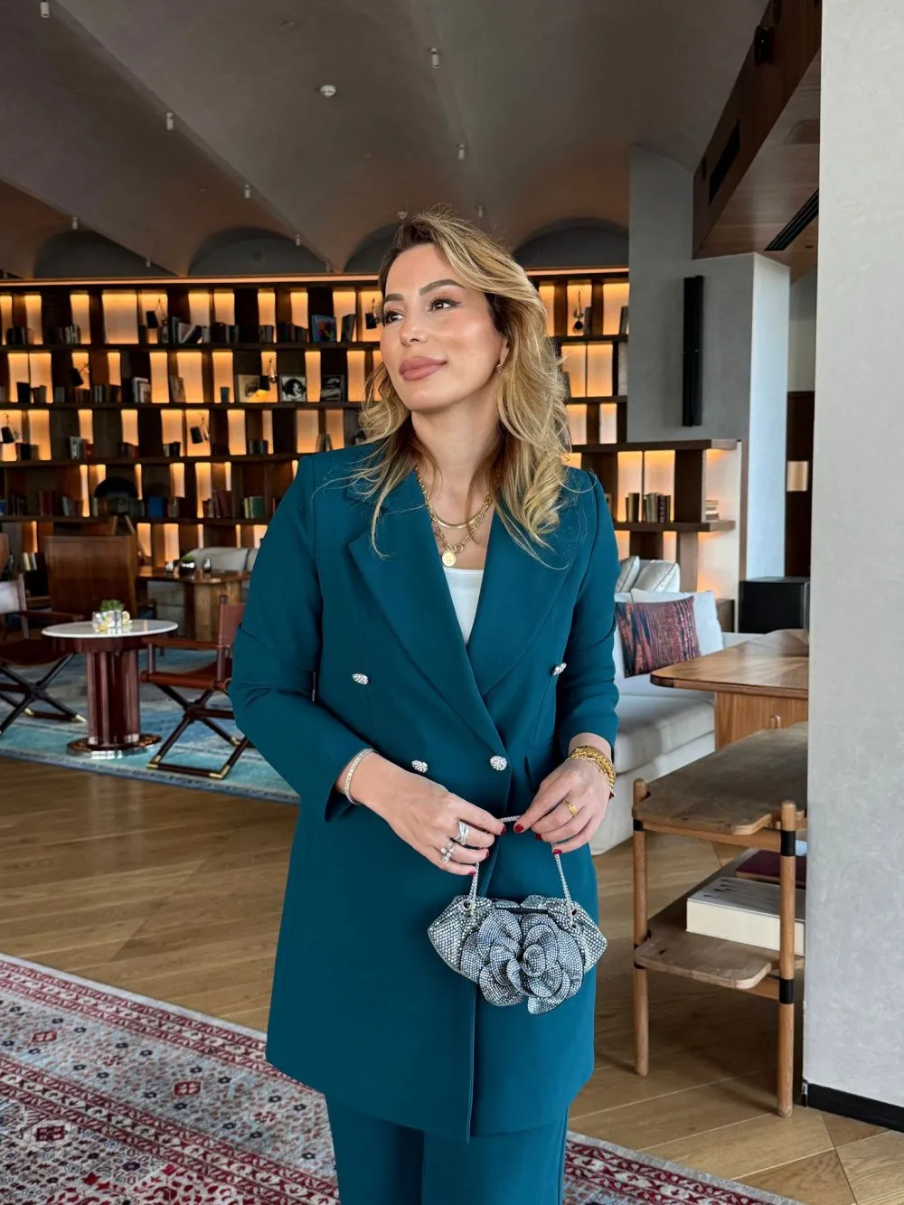 Kuşaklı Gofre Elbise  Siyah