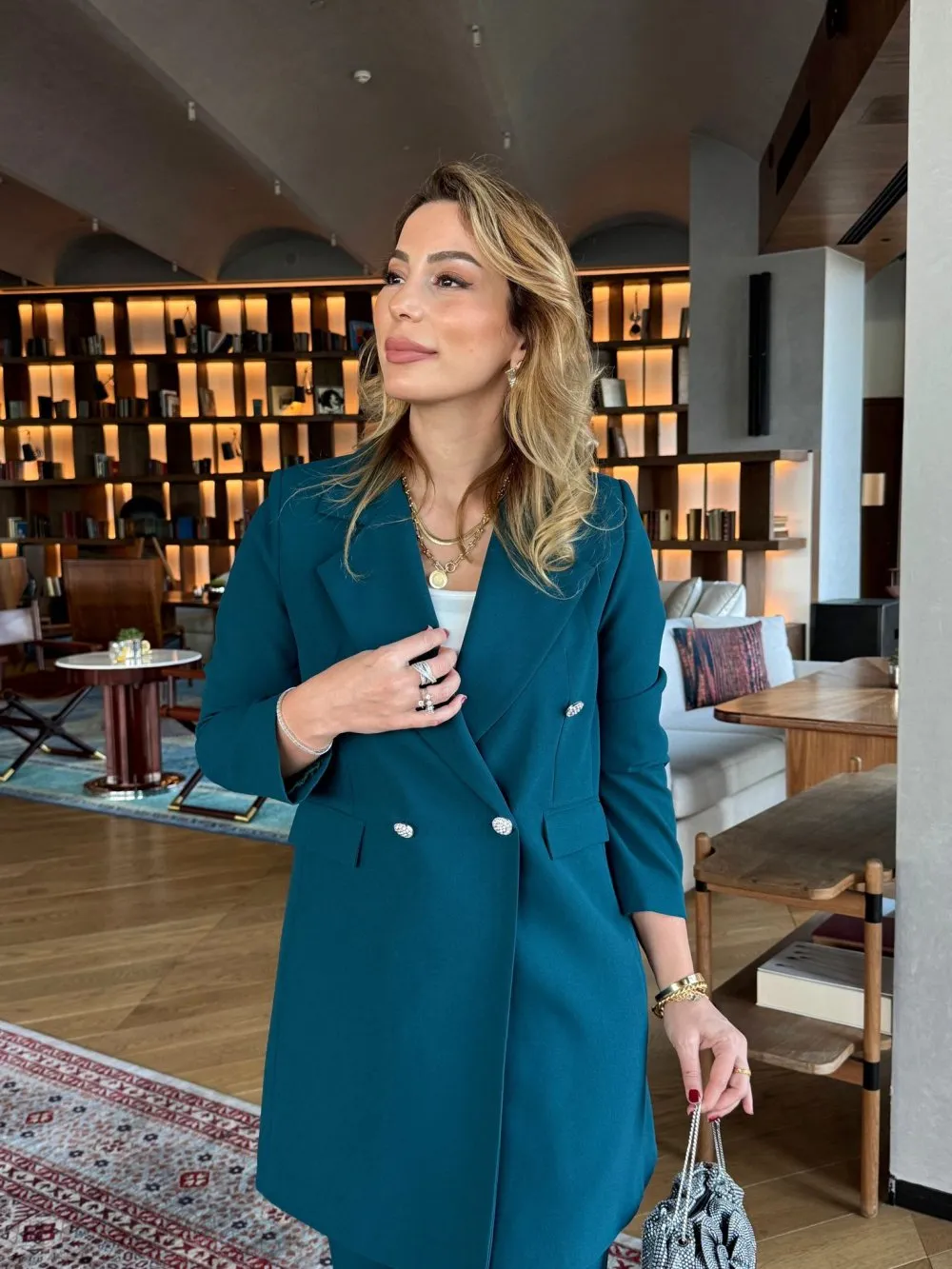 Kuşaklı Gofre Elbise  Siyah