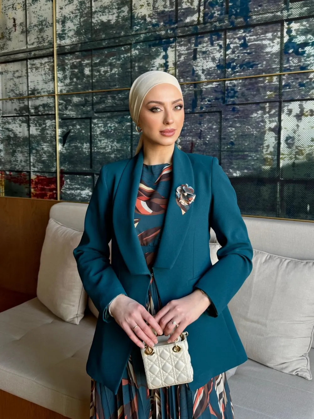 Kuşaklı Gofre Elbise  Siyah