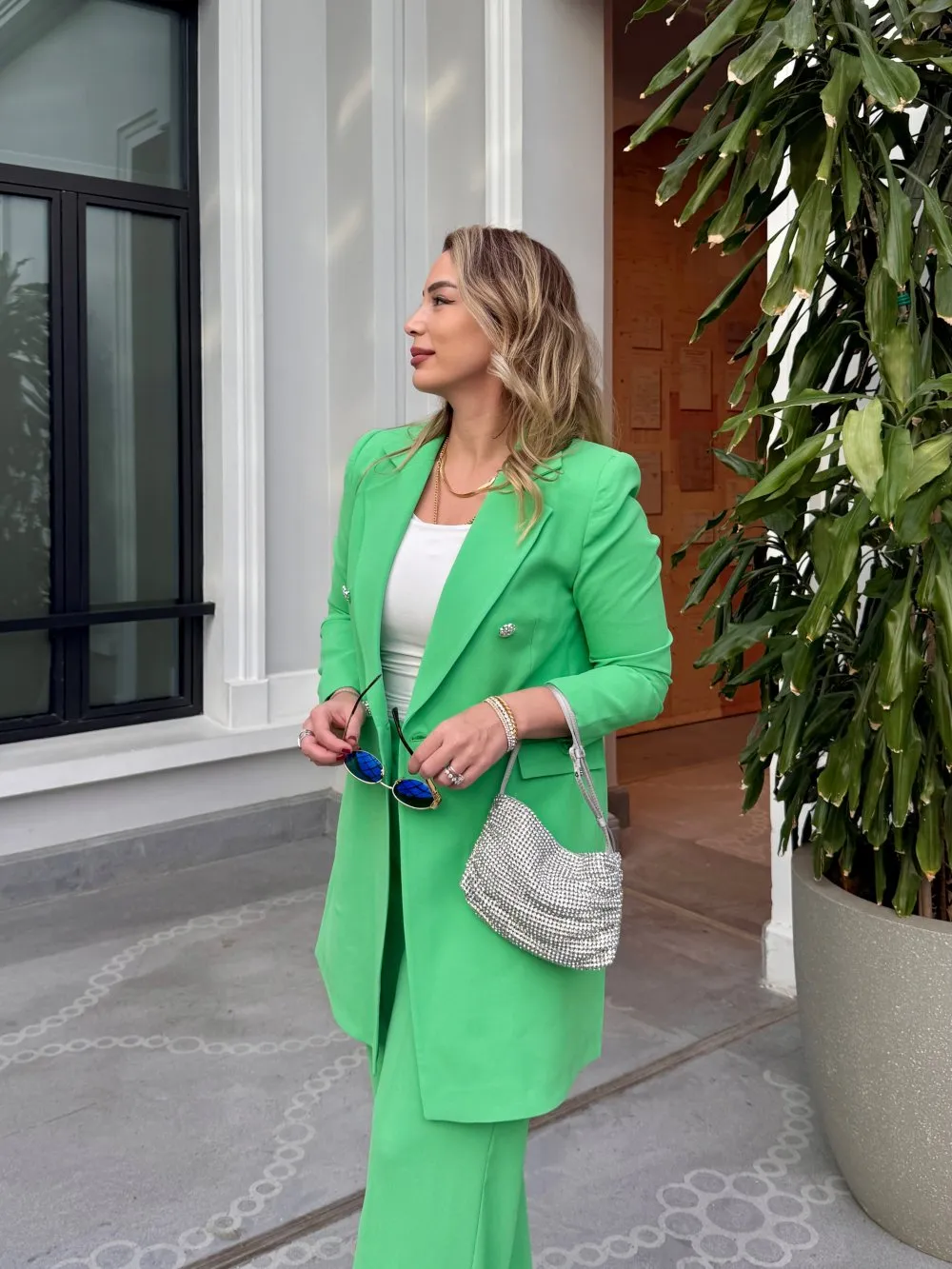 Kuşaklı Gofre Elbise  Siyah