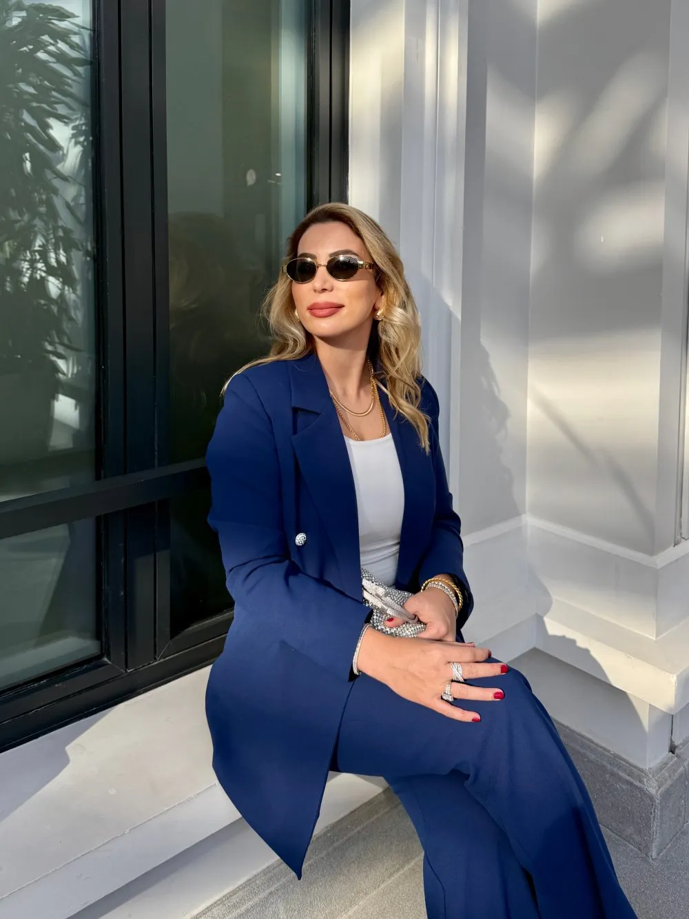 Kuşaklı Gofre Elbise  Siyah